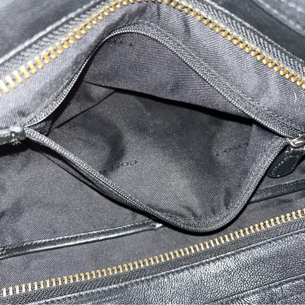 Coach Black Soft Leather Swagger Bag Shoulder Purse - Picture 15 of 16
